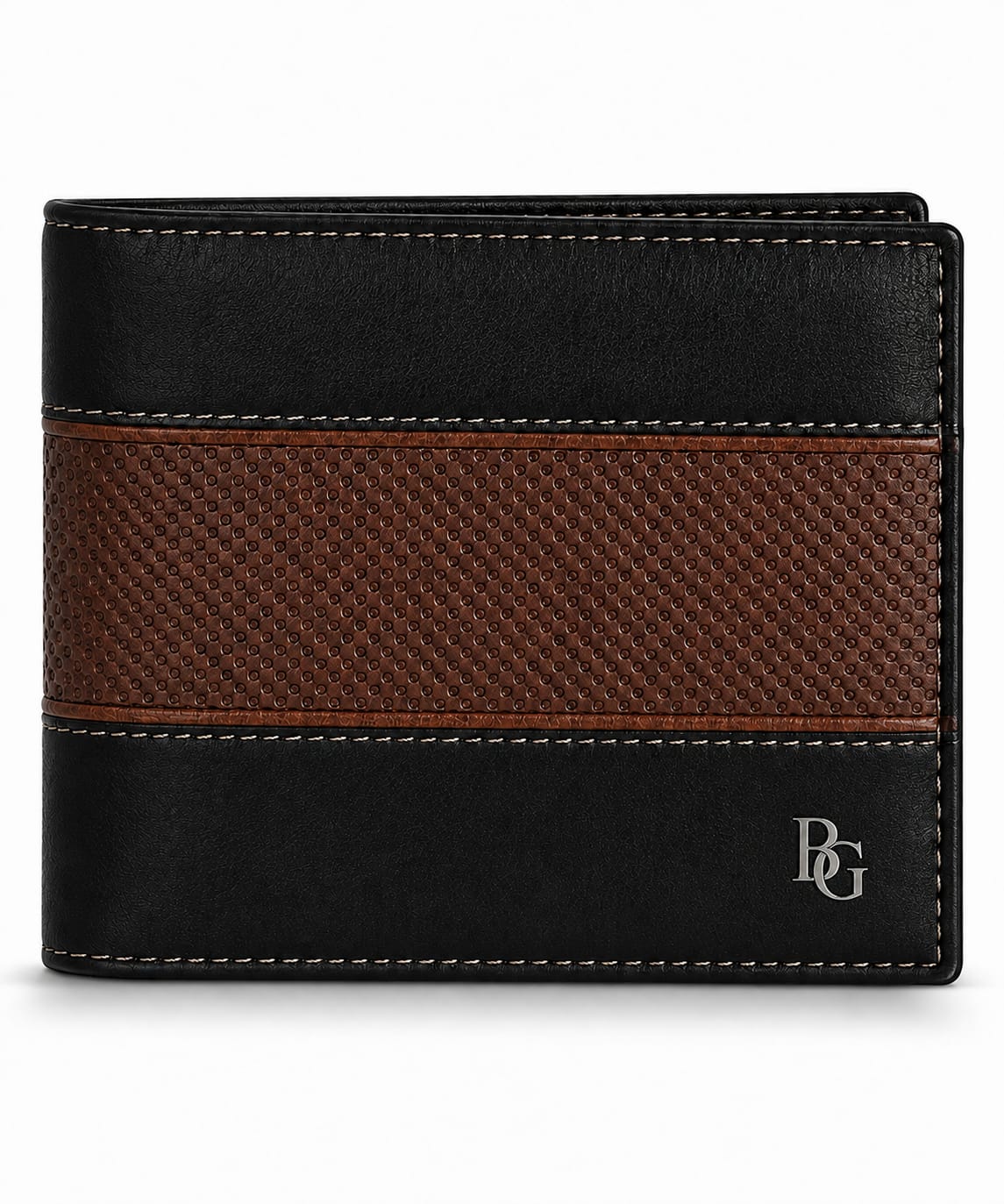 black and brown bifold wallet for men