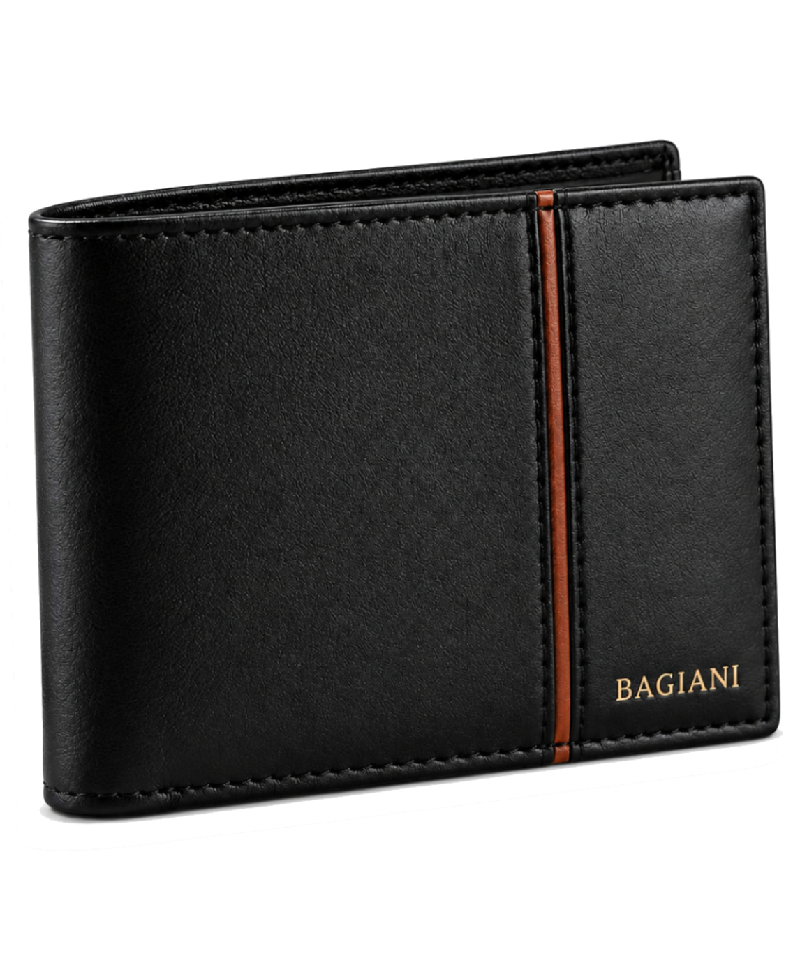 Bagiani Black Leather Bifold Wallet for Men